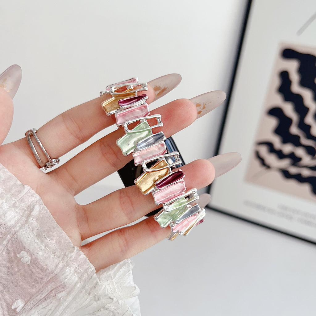 Elegant Multicolor Stone Link Bracelet