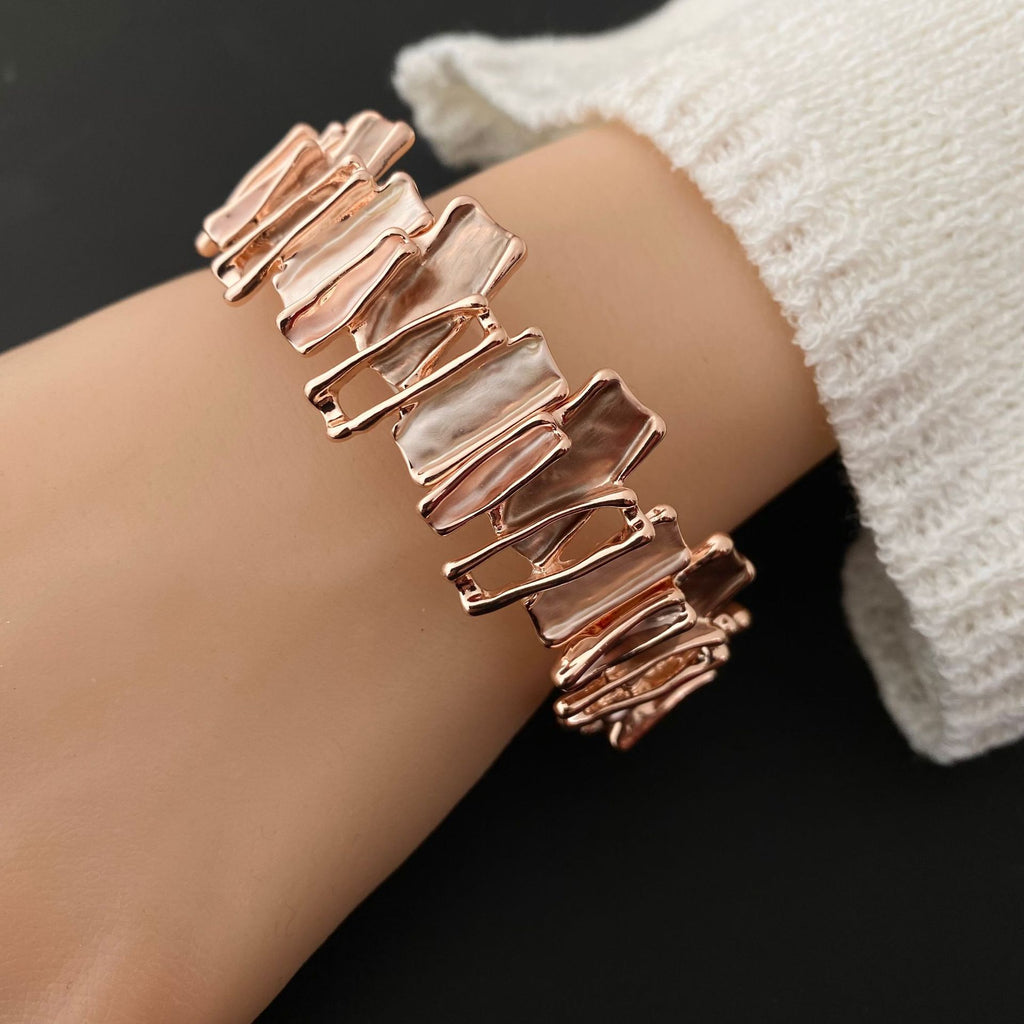 Elegant Multicolor Stone Link Bracelet